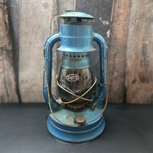 Vtg Dietz Blue Little Wizard NY USA Kerosene Lantern‎ 13" Tall NO.8